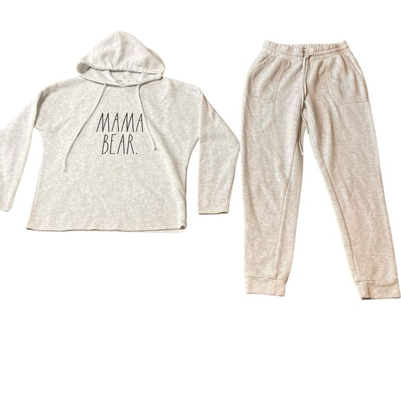Rae Dunn 'Mama Bear' 2 Pc  Hoodie & Jogger Matching Set - Picture 1 of 6
